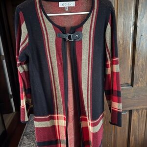 Kasper Red and Black Textured Garment